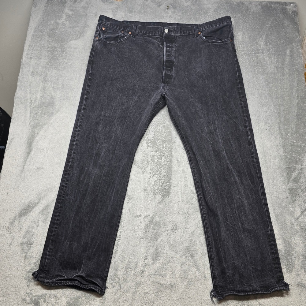 Levis 501 Original Fit Straight Leg Button Fly Jeans Mens 48x34
Faded Black Wash